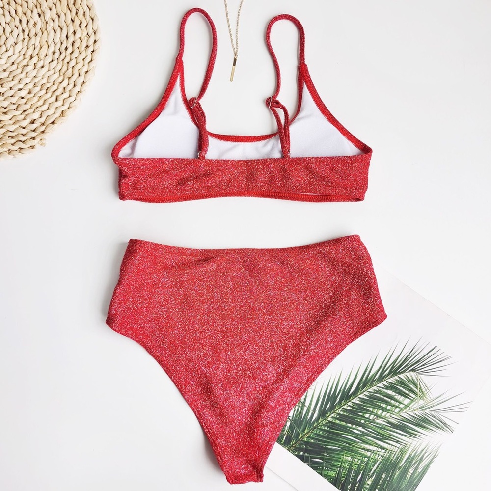 Shining Look Classic Bikini Set Bathing Suit Red - Picture 5 of 5